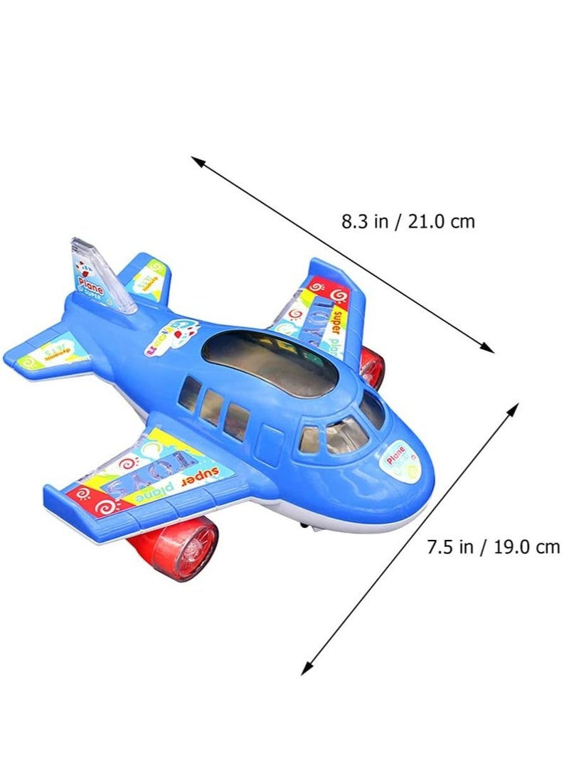 SYOSI Electric Airplane Toy Air Transport Toy Action Model with Lights and Music for Kids Baby Birthday Gifts Without Battery Blue - Image 3