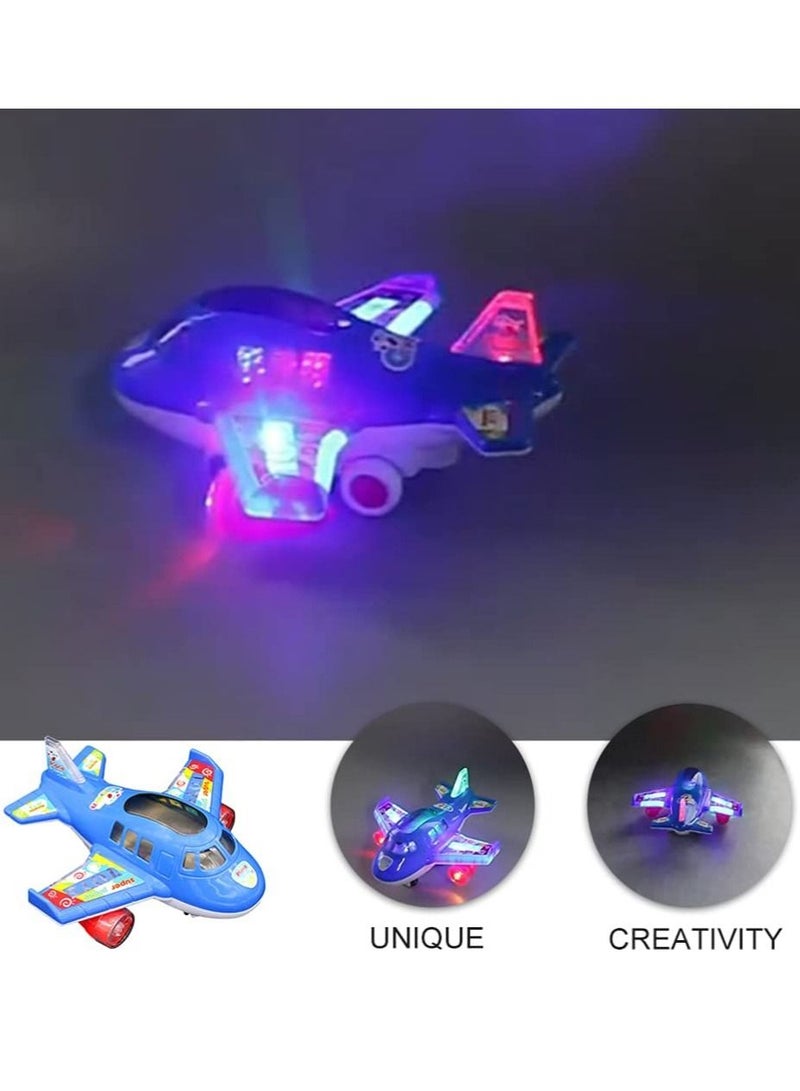 SYOSI Electric Airplane Toy Air Transport Toy Action Model with Lights and Music for Kids Baby Birthday Gifts Without Battery Blue - Image 5