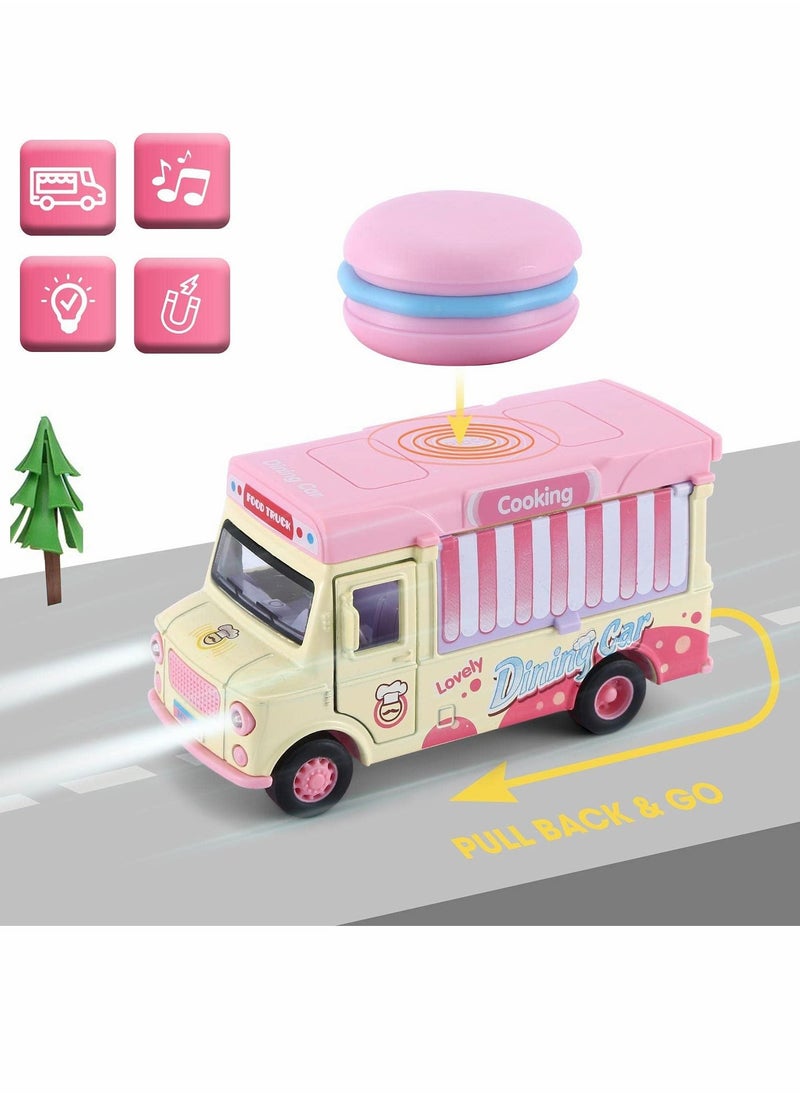 Y&D - Car Toy Toddler Friction Powered Catering Truck Play Vehicles, Cute Diecast with Music Colorful Lights Sensor Metal Crash Proof for 3+ Pre-Kindergarten Boy Girl - Image 1