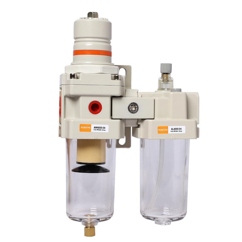 Hyco 1/2" Inch BSP Pneumatic FRL Unit (Air Filter + Regulator + Lubricator) with Metal Guard And Pressure Gauge Air (FRL-AC-4010-04) (PACK OF 2) - Image 4