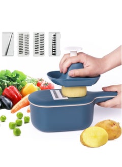 KASTWAVE Multifunction Slicer Veggie Dicers Food Choppers Cutter with 4 Replaceable Blades and Container Steeless Vegetable Slicer for Carrot Potato Vegetables  - Image 1