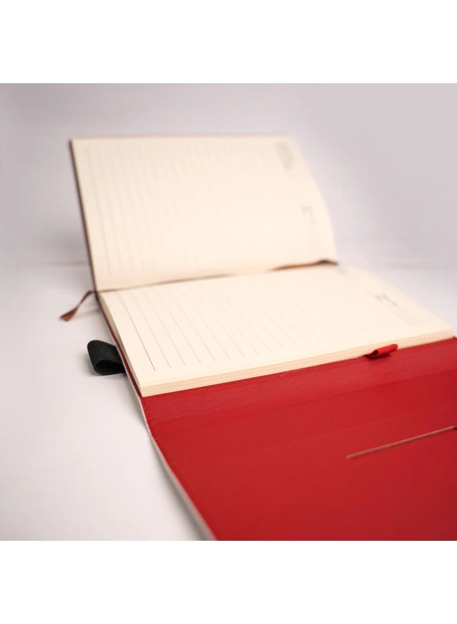 Premium Business Notebook with Elegant Textured Cover, Executive Diary Journal for Office, Meetings & Corporate Gifts – Red & Grey Design - Image 1
