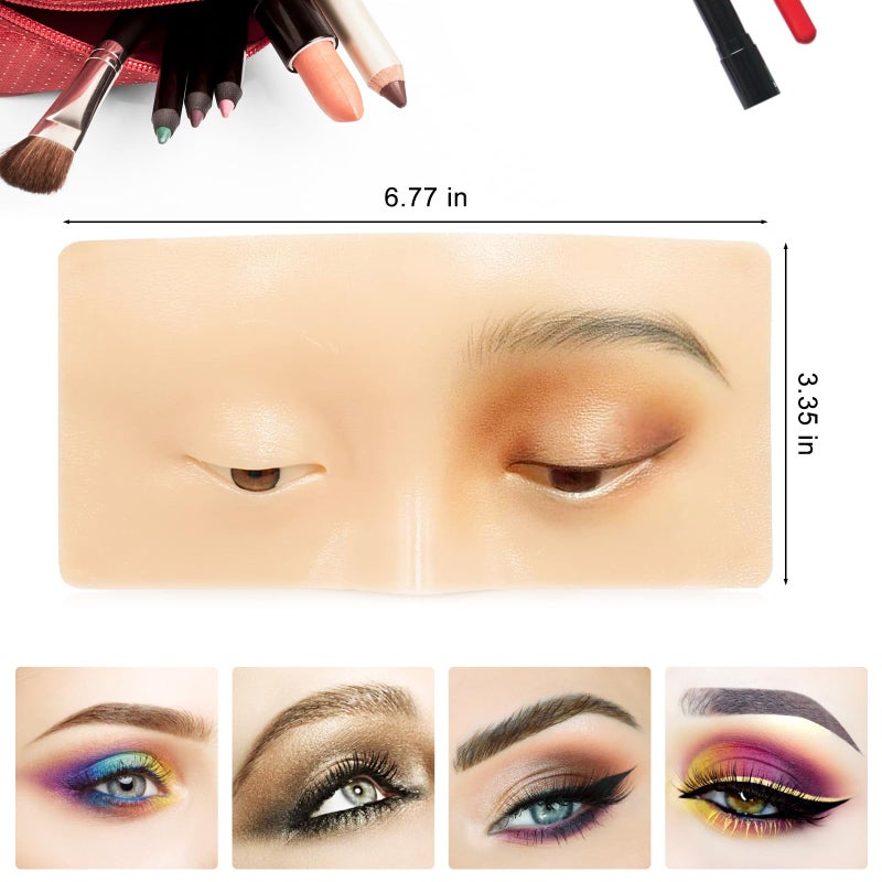 FTOYIN Makeup Practice Face Board 3D Realistic Pad, Reusable eyeshadow practice eyes for Makeup Artist Board Makeup Practice, Eyeshadow Eyeliner Eyebrow Mapping Realistic Face Skin make up practice face - Image 4