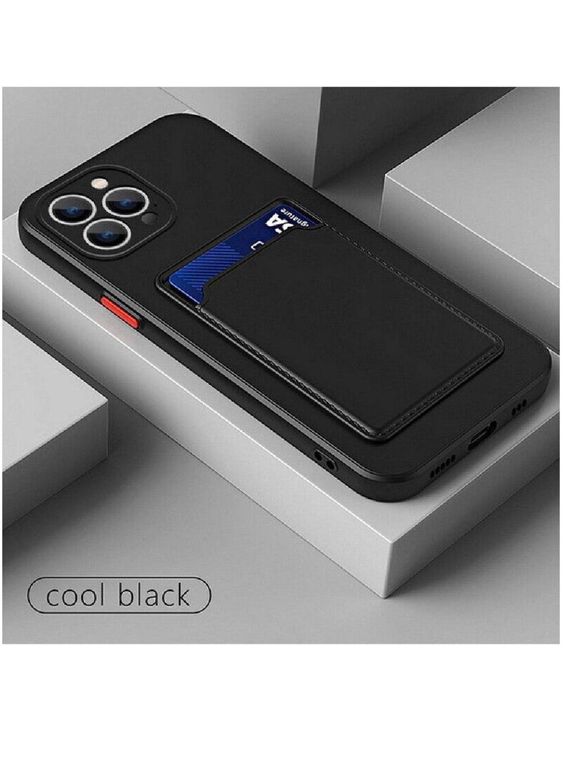 ZOOMEE - Protective ShockProof Card Slot Luxury Rubber Case Cover For iPhone 13 Pro Max Cool Black - Image 1