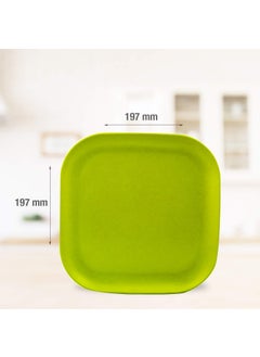 Decor Decor EcoLite Bamboo Non Toxic Reusable Eco-Friendly Dinner Set for Couples - 4 Small Plates and 4 Bowls (Lime) - 8 Pieces  - Image 3
