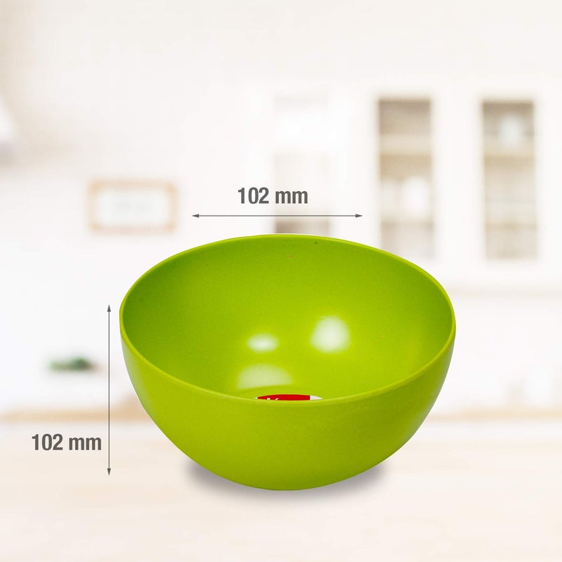 Decor Decor EcoLite Bamboo Non Toxic Reusable Eco-Friendly Dinner Set for Couples - 4 Small Plates and 4 Bowls (Lime) - 8 Pieces - Image 2
