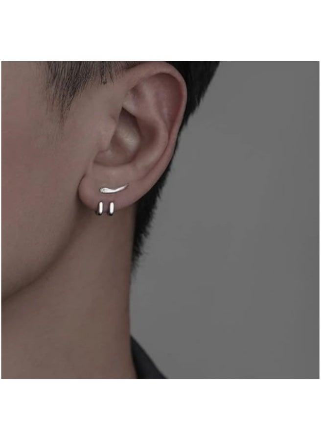 قرط رجالي مرصع بالجواهر، زوج واحد - Image 2