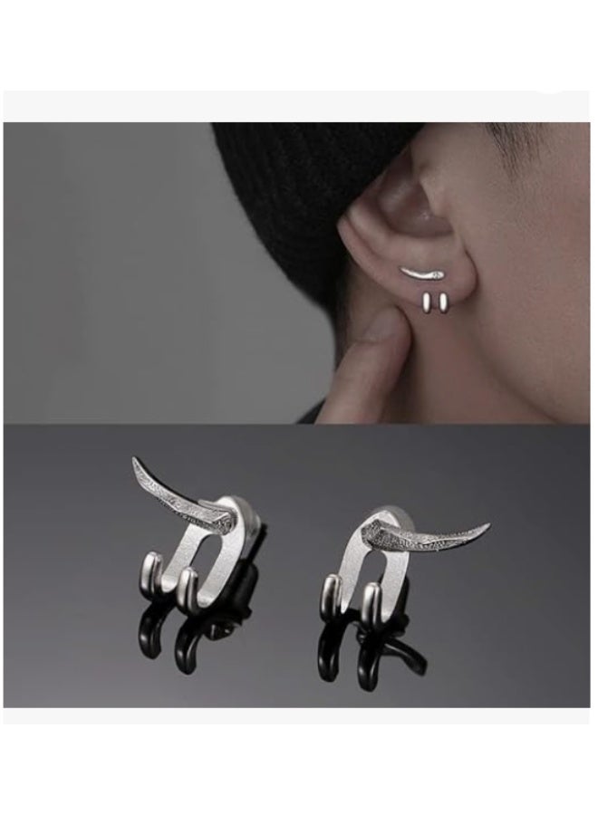 قرط رجالي مرصع بالجواهر، زوج واحد - Image 1