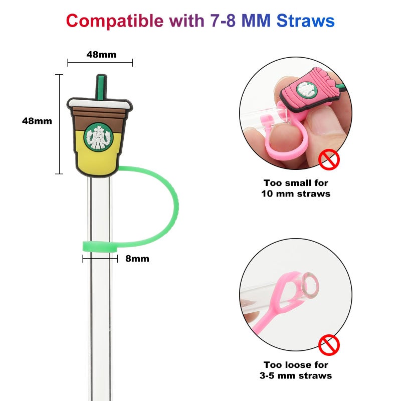 KEUYE Straw Cover Compatible With Starbucks Cup, 7Pcs Reusable Drinking Straw Cover, Splash Proof Straw Cover Cap, Straw Covers Cap for Tumbles,Cups Accessories (7-8MM-7PCS). - Image 5