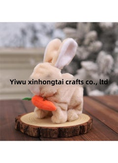 Generic Shake The Sound Of Electric Plush Rabbit Small White Rabbit Cute Will Call Will Jump Twist Bottom Simulation Plush Stall Supply-Color:Brown Radish Rabbit (short Hair)  - Image 1