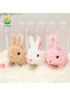 Generic Shake The Sound Of Electric Plush Rabbit Small White Rabbit Cute Will Call Will Jump Twist Bottom Simulation Plush Stall Supply-Color:Brown Radish Rabbit (short Hair)  - Image 2