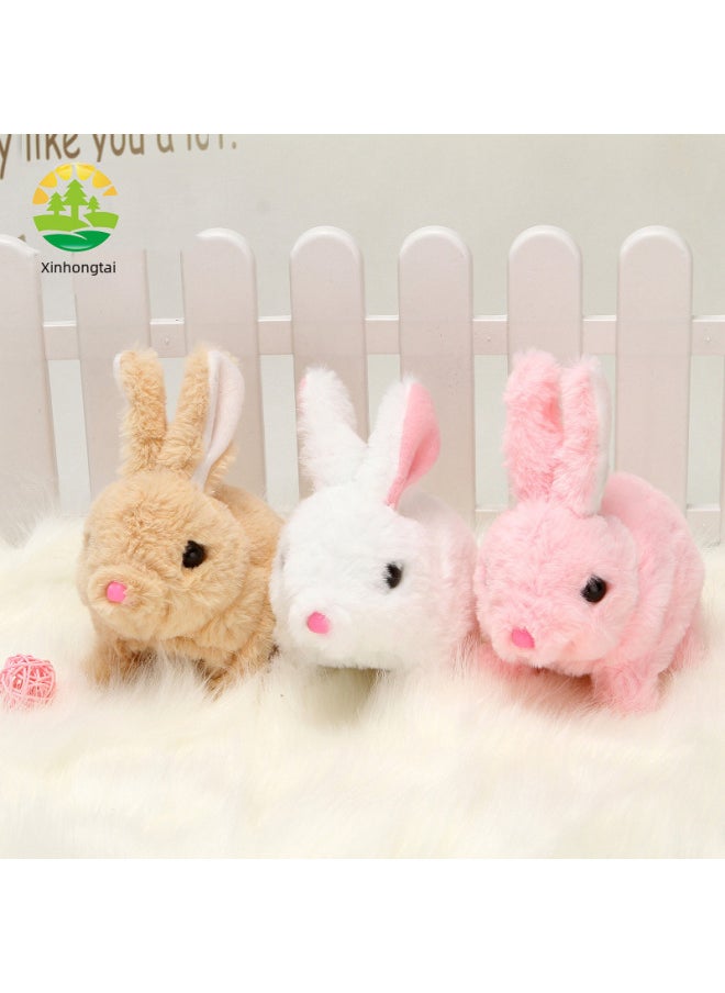 Generic - Shake The Sound Of Electric Plush Rabbit Small White Rabbit Cute Will Call Will Jump Twist Bottom Simulation Plush Stall Supply-Color:Brown Radish Rabbit (short Hair) - Image 1