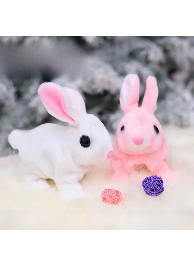 Generic - Shake The Sound Of Electric Plush Rabbit Small White Rabbit Cute Will Call Will Jump Twist Bottom Simulation Plush Stall Supply-Color:Brown Radish Rabbit (short Hair) - Image 1