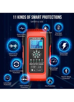 SYOSI SYOSI Car Battery Charger, 10A 12V/5A 24V Car Battery Charger, Portable Smart Automotive Battery Charger Maintainer, Pulse Repair Charger for Car, Truck, Lawn, Motorcycle, Mower, Boat  - Image 5
