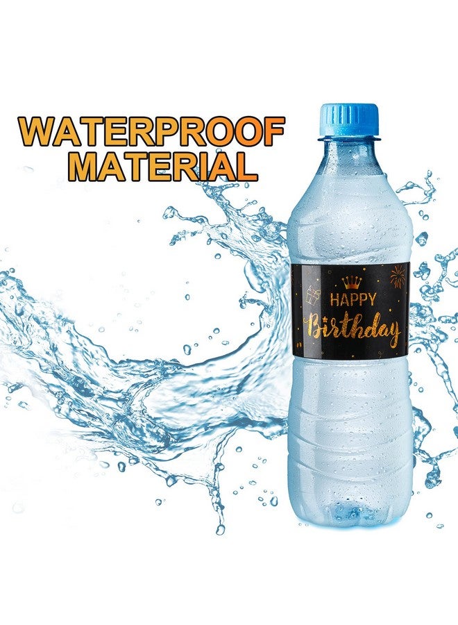 نيزيو 30 قطعة من ملصقات زجاجات المياه لحفلات أعياد الميلاد باللونين الأسود والذهبي، ملصقات تغليف زجاجات المياه المقاومة للماء لأعياد الميلاد، ملصقات زينة زجاجات مخصصة للفتيات والأولاد والنساء والرجال، لوازم أعياد الميلاد - Image 4