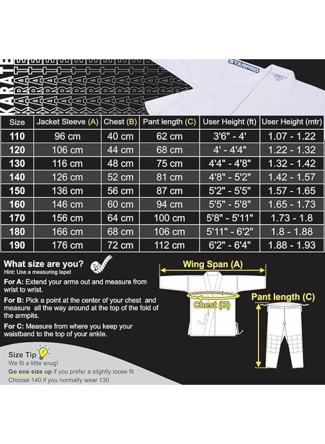 أمياي بدلة تدريب ومنافسة كاملة للـ كاراتيه – جاكيت + بنطال، متوفّرة بجميع المقاسات، مصمّمة لتحمّل الاستخدام المكثّف. - Image 5