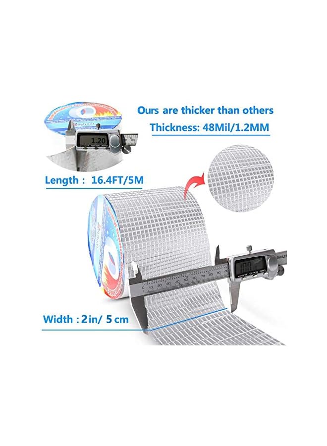 promass Aluminum Foil Butyl Tape,Professional 2in 16.4ft Super Waterproof Sealing Self Adhesive Adhesive Tape Kitchen and Bathroom House Roof Mending Materials - Image 5