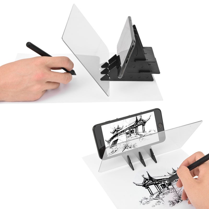 لوحة الرسم بالتتبع: مقاومة للماء بنصاق IP65 + 5 دعامات مستقرة - مرآة رسم انعكاسية مع سطوع قابل للتعديل للفنانين المبتدئين والأطفال وصناعة الرسوم المتحركة - Image 2