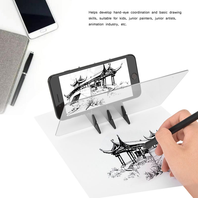 لوحة الرسم بالتتبع: مقاومة للماء بنصاق IP65 + 5 دعامات مستقرة - مرآة رسم انعكاسية مع سطوع قابل للتعديل للفنانين المبتدئين والأطفال وصناعة الرسوم المتحركة - Image 3