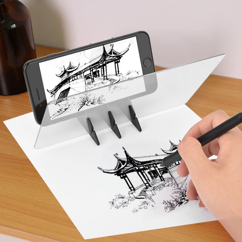 لوحة الرسم بالتتبع: مقاومة للماء بنصاق IP65 + 5 دعامات مستقرة - مرآة رسم انعكاسية مع سطوع قابل للتعديل للفنانين المبتدئين والأطفال وصناعة الرسوم المتحركة - Image 1