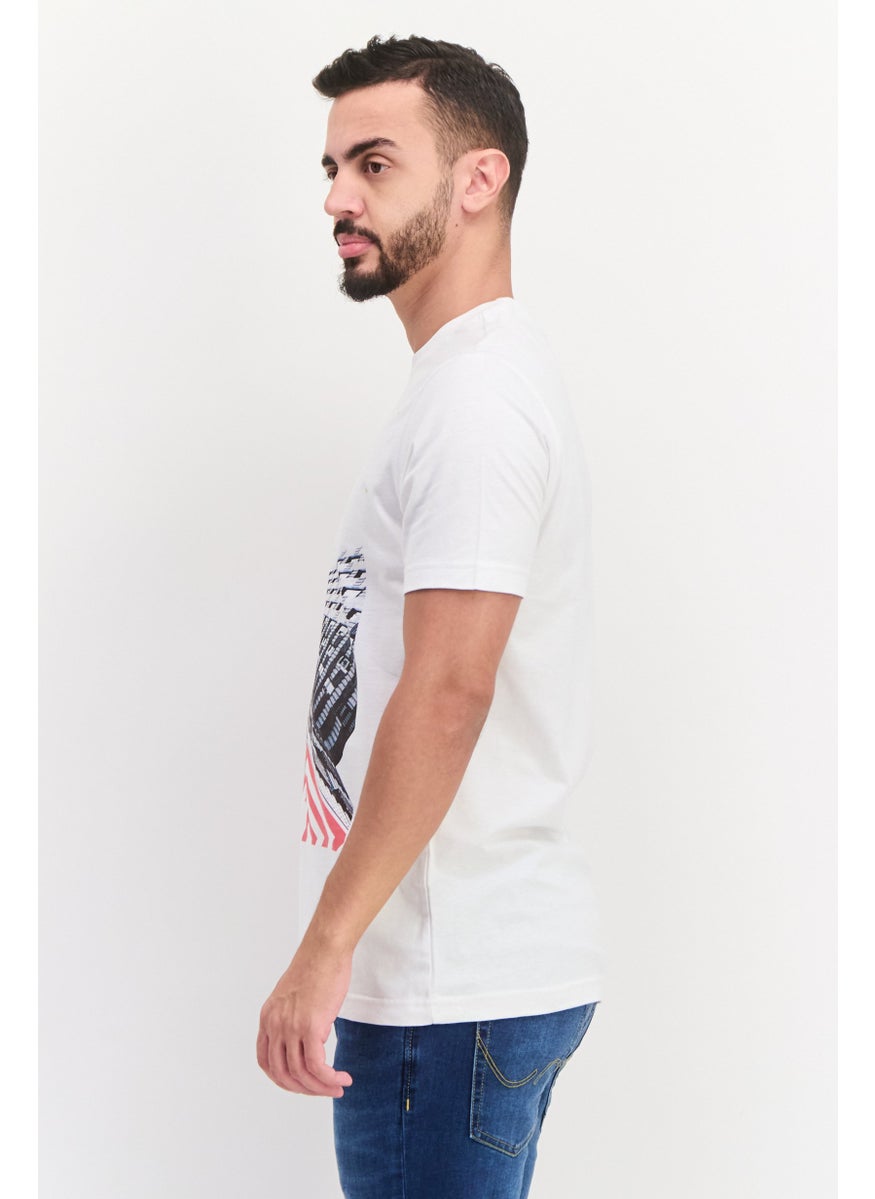 Free Soul - Men Crew Neck Short Sleeve Graphic Printed T-Shirt, White - Image 1