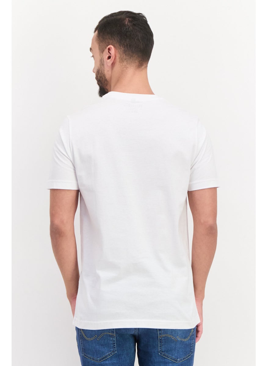 Free Soul - Men Crew Neck Short Sleeve Graphic Printed T-Shirt, White - Image 1