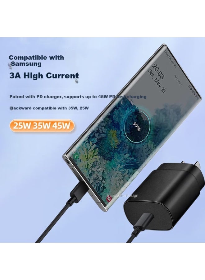 trendsetter W Fast Charging 1.5m Type-c Dual Head Data Cable For Samsung S24/s23 Ultra S22/s20/s21/note20/w24/z Flip 5/4/a54 - Image 3