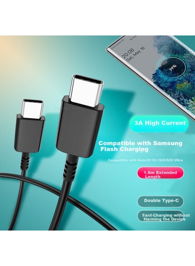 trendsetter W Fast Charging 1.5m Type-c Dual Head Data Cable For Samsung S24/s23 Ultra S22/s20/s21/note20/w24/z Flip 5/4/a54 - Image 2