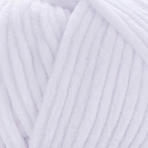 YarnArt خيط يارن آرت دولتشي شينيل – خيط مخمل ناعم لمشاريع الأمigurumi، الألعاب المحشوة، البطانيات – فائق السُمك، 100g (3.53 oz)، 120m (131 yds) – مثالي لمشاريع الكروشيه والحياكة (741، أبيض) - Image 2