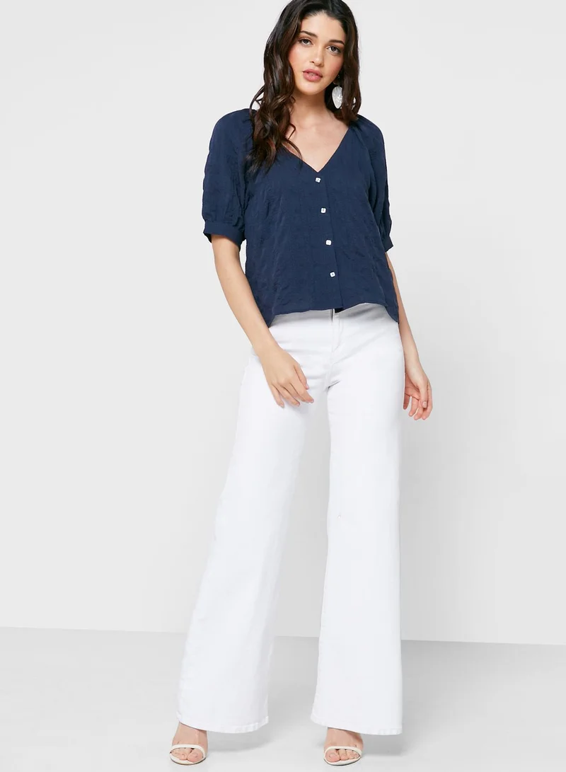VERO MODA V-Neck Button Detail Top