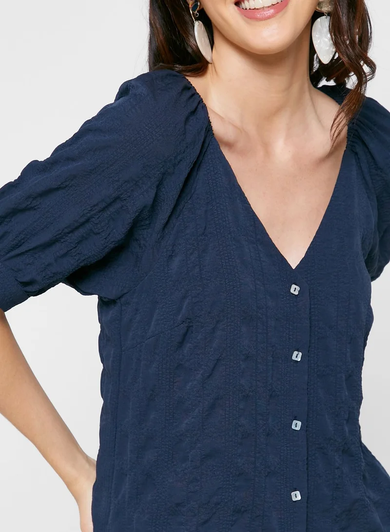 VERO MODA V-Neck Button Detail Top