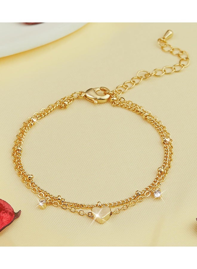 Gold Anklet Bracelets for Women Waterproof, Heart Charm Dainty Layer Anklets for Women Trendy, Simple Chain Anklets Set Gifts for Women, Jewelry Gifts for Her Women Mom Wife Girlfriend - Image 5