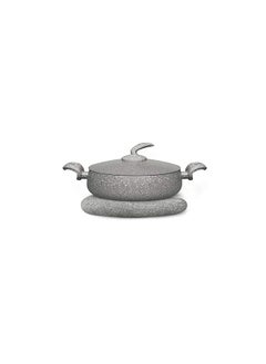 Rossetti Elementi Natura Made in Italy | Nonstick Granite Porcelain Enamel 28cm Low Casserole Pot & Braiser Pan + Lid | Healthy Cookware | Ceramic Cookware | PFOA-free Non Toxic Cookware  - Image 2