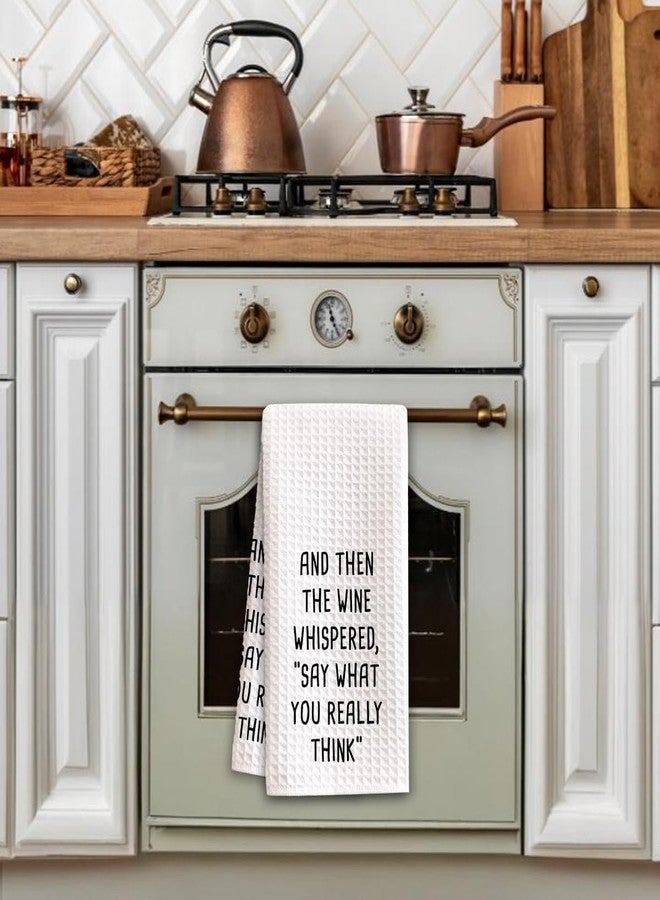 BONETAT 1PCS Funny Wine Lovers Kitchen Towels,Decorative Wine Accessories,Themed Tea & Dish Towels for Women & Men,16x23.5 Inch Absorbent Waffle,Perfect Housewarming,Bridal Shower Gift -01 - Image 3