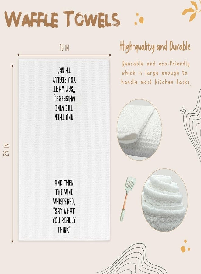 BONETAT 1PCS Funny Wine Lovers Kitchen Towels,Decorative Wine Accessories,Themed Tea & Dish Towels for Women & Men,16x23.5 Inch Absorbent Waffle,Perfect Housewarming,Bridal Shower Gift -01 - Image 2