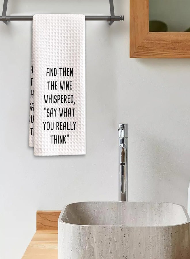 BONETAT 1PCS Funny Wine Lovers Kitchen Towels,Decorative Wine Accessories,Themed Tea & Dish Towels for Women & Men,16x23.5 Inch Absorbent Waffle,Perfect Housewarming,Bridal Shower Gift -01 - Image 4