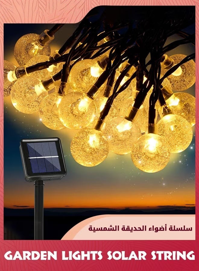 EETU Garden Lights,Solar String Light Outdoor,12M 100 LED Round Bulb String Lights,Warm White Crystal Ball Fairy Lights,Decoration Lighting For Patio Garden Gazebo Yard Party Home Decor - Image 2