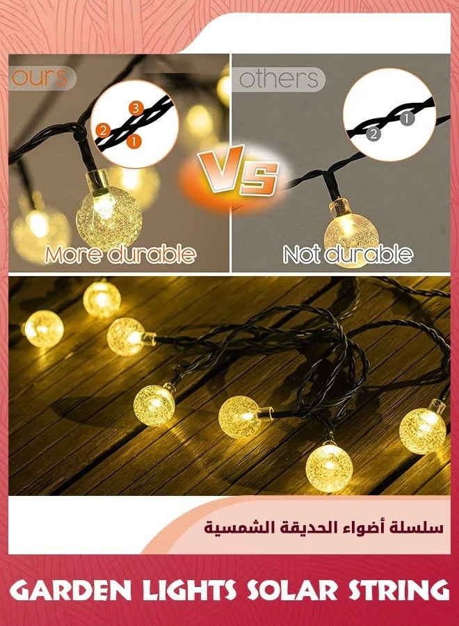 EETU Garden Lights,Solar String Light Outdoor,12M 100 LED Round Bulb String Lights,Warm White Crystal Ball Fairy Lights,Decoration Lighting For Patio Garden Gazebo Yard Party Home Decor - Image 4