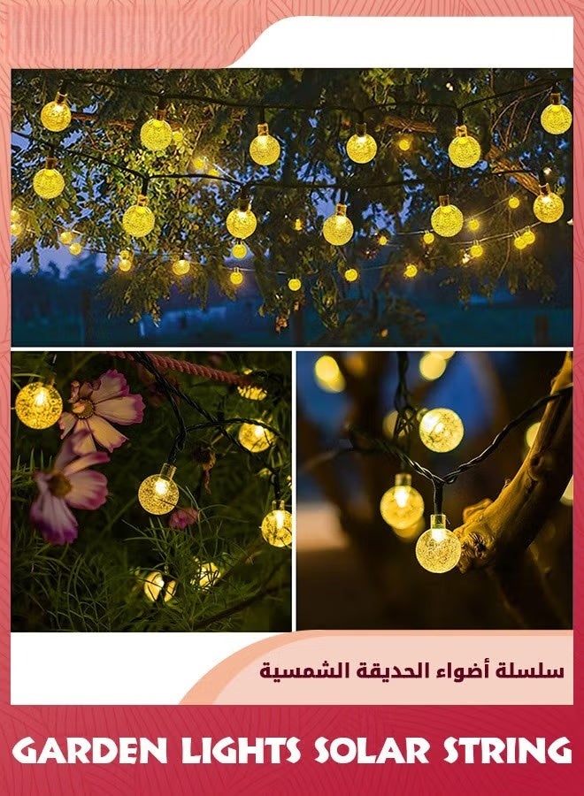 EETU Garden Lights,Solar String Light Outdoor,12M 100 LED Round Bulb String Lights,Warm White Crystal Ball Fairy Lights,Decoration Lighting For Patio Garden Gazebo Yard Party Home Decor - Image 1