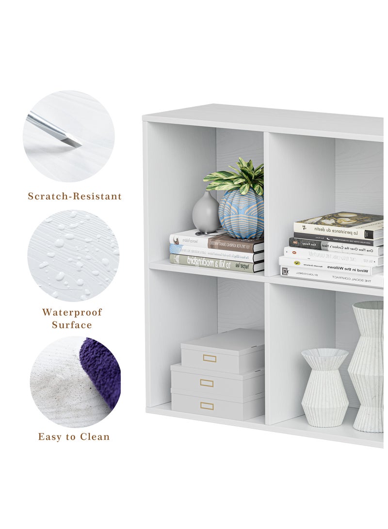 DOOHWAN 11in Cube Storage Organizer with Closed Back - Wooden Bookshelf Display Cubes for Home, Office, Closet Cabinet Organizer Shelf - Image 4