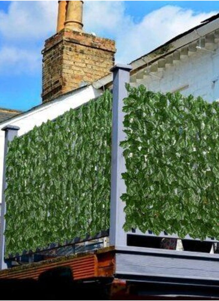 HOME TASTE - TOMSUN 1 X 5 M Leaf Privacy Fence Artificial Ivy Faux Hedge Screen UV Protected Greenery Backdrop for Balconies, Backyards - Image 1