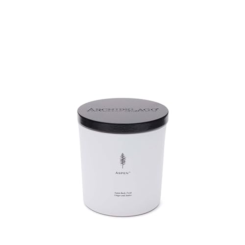Archipelago Botanicals Aspen Luxe Candle, Aspen Bark, Amber and Musk Scent, Elegant White Glass Jar Candle, Coconut Wax, Double Wicks Burn 100 Hours (13 oz) - Image 3