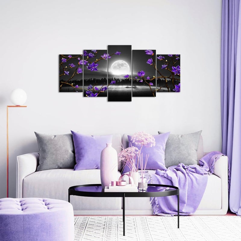 Kalormore Purple Flowers Canvas Wall Art - Image 3