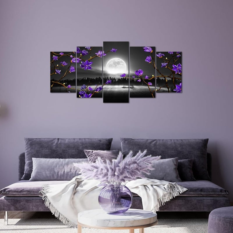 Kalormore Purple Flowers Canvas Wall Art - Image 4
