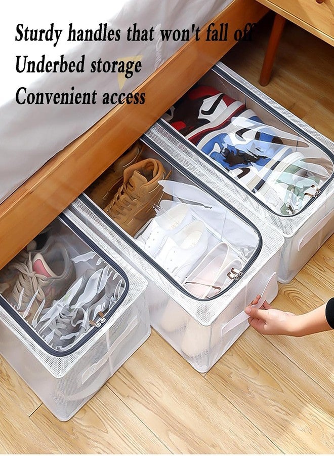 AASHRIT 27 Liter Storage Organizer Bag with Reinforced Handle, Vinyl Storage Bag, Clear Moving Bags with Heavy Duty Zipper for Comforter, Blanket, Clothes, Shoes - Image 4