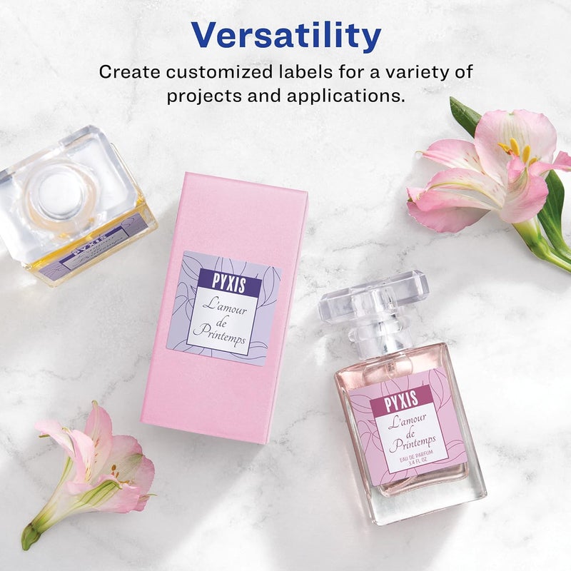 AVERY Printable Blank Square Labels, 2" x 2", Matte White, 300 Customizable Labels (22806) - Image 3