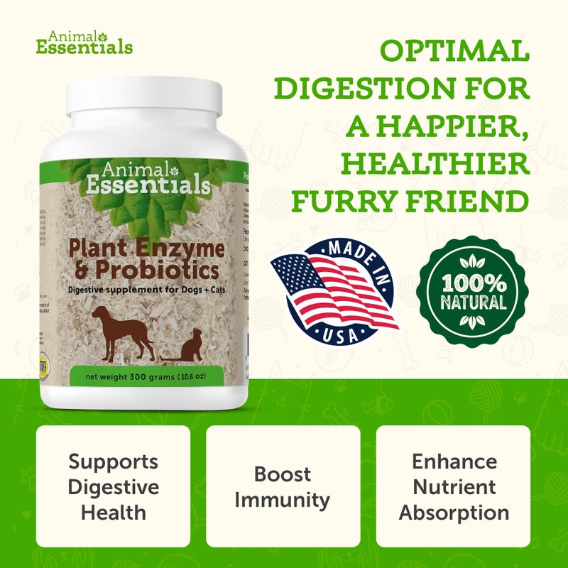 Animal Essentials Plant Enzyme & Probiotics - Digestive Enzymes for Dogs & Cats, Probiotics, Digestive Supplement, Veterinarian Recommended - 10.6 Oz - Image 2