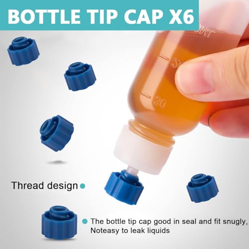 HASTHIP 6 Pcs Glue Applicator Bottles, Oil Dropper Bottle With Blunt Tip Needle, 14Ga 16Ga 18Ga 20Ga For Glue Applications, Acrylic Painting, 30 ML, White - Image 3