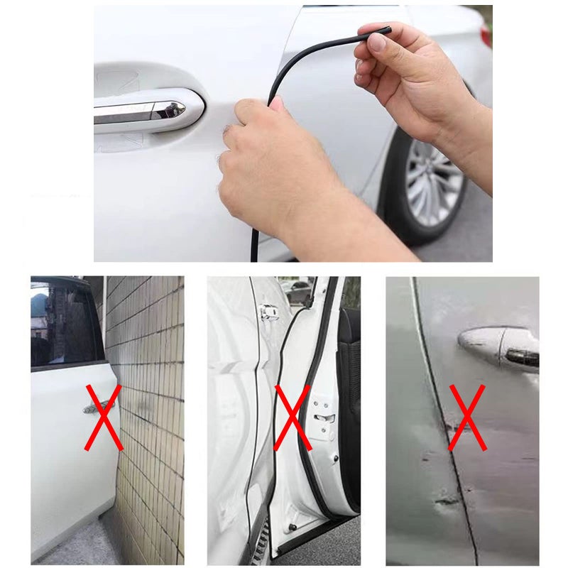 Socein Car Door Edge Guards Self Adhesive Rubber U Channel Edge Trim Metal Edge Protection Guard for Most Car Doors, Hatches, Lockers, Panels (5Ft, Black) - Image 3
