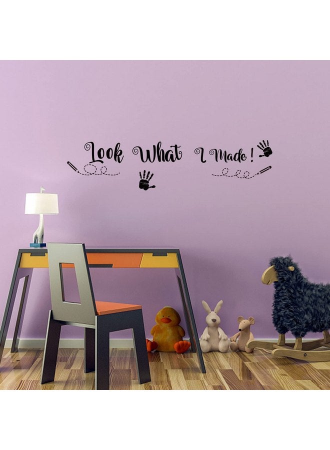 PLIGREAT Look What I Made Quotes Wall Stickers, Removable Vinyl Peel and Stick Wall Decals for Nursery Playroom Children Bedroom Wall Decoration Kindergarten Classroom Home Indoor DIY Wall Art Decor - Image 4